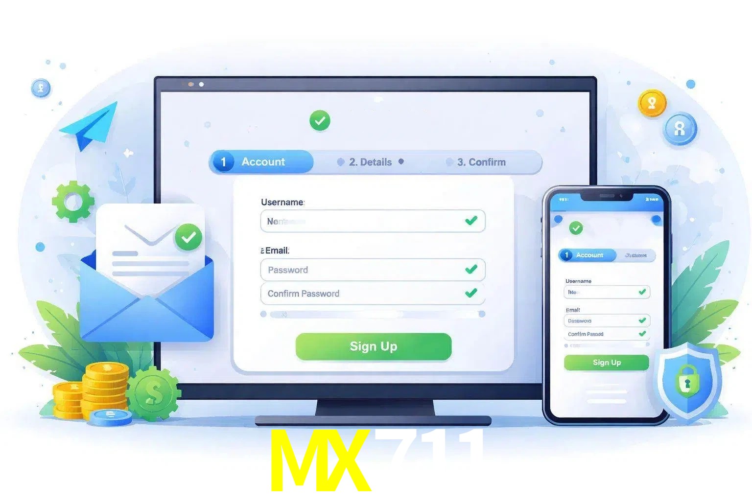 Registro de nuevo usuario y configuración de cuenta MX711